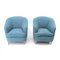 Mid-Century Italian Azure Armchairs, Set of 2, Image 1