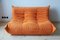 Orange Microfiber Togo 2-Seat Sofa by Michel Ducaroy for Ligne Roset, 1970s 1