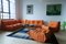 Orangefarbenes Togo Wohnzimmer-Set aus Mikrofaser von Michel Ducaroy für Ligne Roset, 1970er 15
