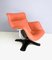 Karuselli Orange Leather Lounge Chair by Yrjö Kukkapuro for Haimi, 1960s 2