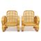 Rattan & Wicker Armchairs, 1970s, Set of 2 1