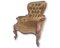 Antiker viktorianischer Sessel aus Samt mit Knopfleiste 1