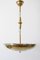 Art Deco 3-Flamed Brass Pendant Lamp or Chandelier, 1930s 10