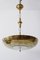 Art Deco 3-Flamed Brass Pendant Lamp or Chandelier, 1930s 6