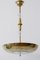 Lámpara colgante Art Déco de latón con tres luces de latón, años 30, Imagen 1