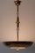 Lámpara colgante Art Déco de latón con tres luces de latón, años 30, Imagen 2