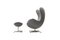 Reclining Egg Chair & Ottoman Set by Arne Jacobsen for Fritz Hansen, 1971, Set of 2, Image 8