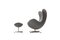 Egg chair reclinabile con poggiapiedi di Arne Jacobsen per Fritz Hansen, 1971, Immagine 6