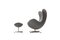 Reclining Egg Chair & Ottoman Set by Arne Jacobsen for Fritz Hansen, 1971, Set of 2, Image 6