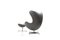 Egg chair reclinabile con poggiapiedi di Arne Jacobsen per Fritz Hansen, 1971, Immagine 3