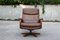 Swiss Swivel Leather Armchair, 1950s 2