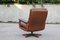 Swiss Swivel Leather Armchair, 1950s 5