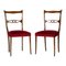 Mid-Century Lacquered Walnut Side Chairs by Melchiorre Bega, Set of 2 1