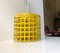 Mid-Century Cubist Yellow Pendant Lamp from Lival, 1970s, Image 9