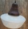 Art Deco School House Opaline and Brass Pendant Light 1