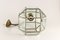 Mid-Century Italian Geometric Beveled Glass & Brass Pendant, Image 7