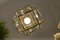 Mid-Century Italian Geometric Beveled Glass & Brass Pendant 15