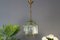 Lámpara colgante italiana Mid-Century de latón y vidrio biselado, Imagen 17