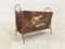 Vintage Italian Lacquered, Goatskin & Brass Magazine Rack, Image 4