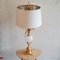 Hollywood Regency Tischlampe aus Messing & Glas von Boulanger, 1970er 3