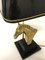 Lámpara de mesa vintage con cabeza de caballo de latón, años 70, Imagen 9