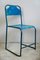 Mid-Century Blue Metal Garden Chairs, 1950s, Set of 4, Image 3
