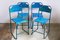 Mid-Century Blue Metal Garden Chairs, 1950s, Set of 4, Image 7