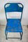 Mid-Century Blue Metal Garden Chairs, 1950s, Set of 4 10