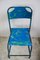 Mid-Century Blue Metal Garden Chairs, 1950s, Set of 4 9