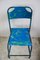 Mid-Century Blue Metal Garden Chairs, 1950s, Set of 4, Image 9