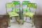 Mid-Century Lime Green Metal Bistro Chairs, 1950s, Set of 4 3