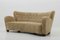 Gebogenes Mid-Century Sofa aus Schaffell & Eiche, 1940er 6