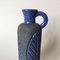 Schwedische Mid-Century Vase aus blauem Steingut von Laholm 8