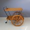 Mid-Century Metal, Wood, and Rubber Trolley, 1950s 1