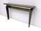 Italian Lacquered Wood & Brass Console Tables, 1980s, Set of 2 8