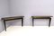 Italian Lacquered Wood & Brass Console Tables, 1980s, Set of 2 4