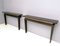 Italian Lacquered Wood & Brass Console Tables, 1980s, Set of 2 5