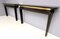 Italian Lacquered Wood & Brass Console Tables, 1980s, Set of 2 6