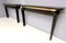 Italian Lacquered Wood & Brass Console Tables, 1980s, Set of 2, Image 6