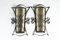 Wrought Iron & Glass Sconces, 1940s, Set of 2 1