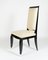 Black & White Highback Dining Chairs with Metal, 1930s, Set of 6 1