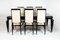 Schwarze & weiße Esszimmerstühle mit hoher Rückenlehne aus Metall, 1930er, 6er Set 6