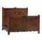 Antique French Carved Walnut Bed, 1890s, Image 1