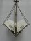 Vintage Art Deco Ceiling Lamp with 3 Cloudy Glass Plates, Image 2