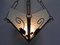 Vintage Art Deco Ceiling Lamp with 3 Cloudy Glass Plates 6