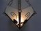 Vintage Art Deco Deckenlampe mit 3 undurchsichtigen Glasplatten 6