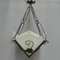 Vintage Art Deco Ceiling Lamp with 3 Cloudy Glass Plates 15