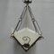 Vintage Art Deco Ceiling Lamp with 3 Cloudy Glass Plates 7