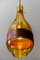 Vintage Amber, Glass & Leather Pendant Light from Kalmar, 1970s 10