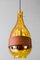 Vintage Amber, Glass & Leather Pendant Light from Kalmar, 1970s, Image 13